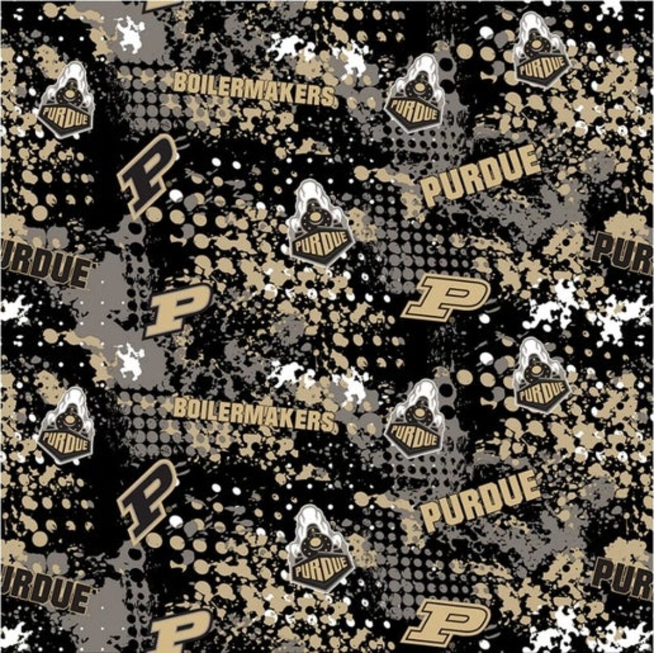 Licensed NCAA Purdue University PU-835 Cotton Fabric by the Yard